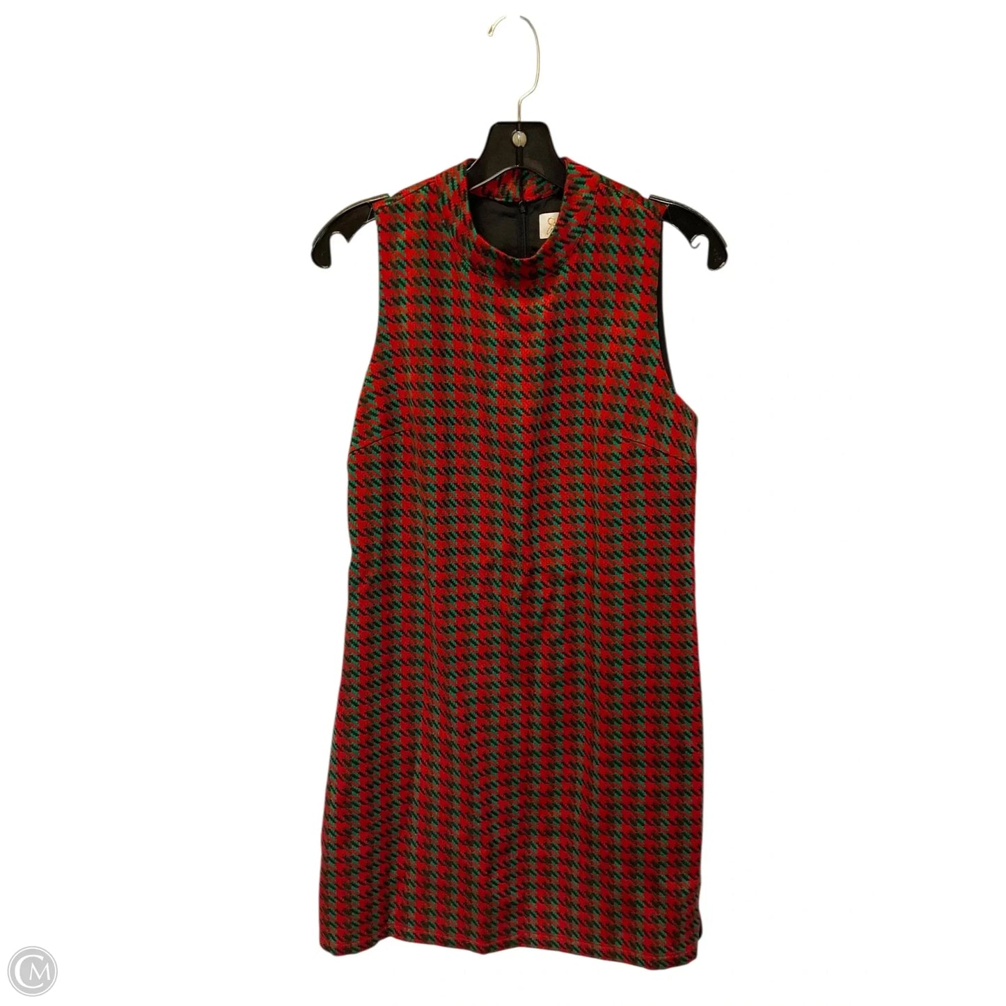 Dress Casual Short By Julie Brown In Green & Red, Size: M