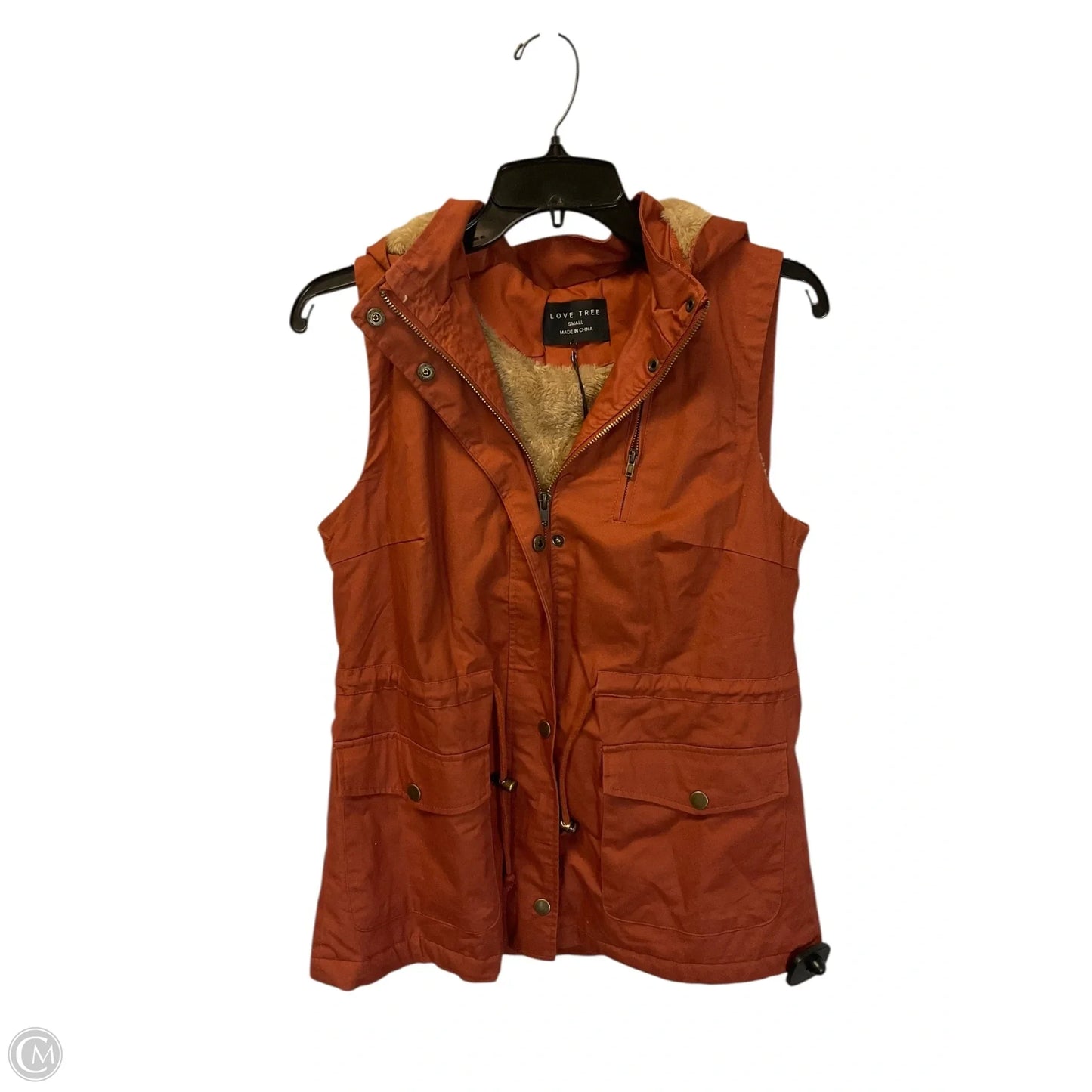 Vest Puffer & Quilted By Love Tree In Orange, Size: S