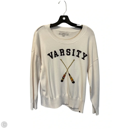 Top Long Sleeve By Loft In Cream, Size: Xl