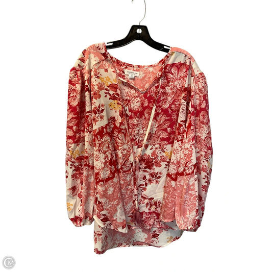 Top Long Sleeve By Chicsoul In Pink, Size: 3x