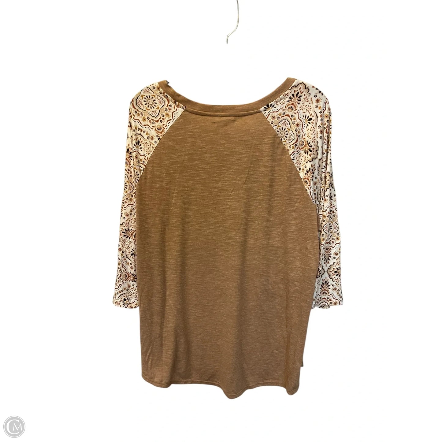 Top Long Sleeve Basic By Maurices In Tan, Size: Xxl