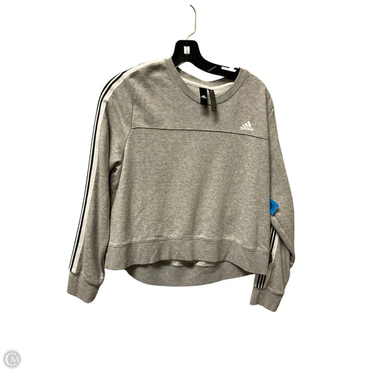 Sweatshirt Crewneck By Adidas In Grey, Size: L