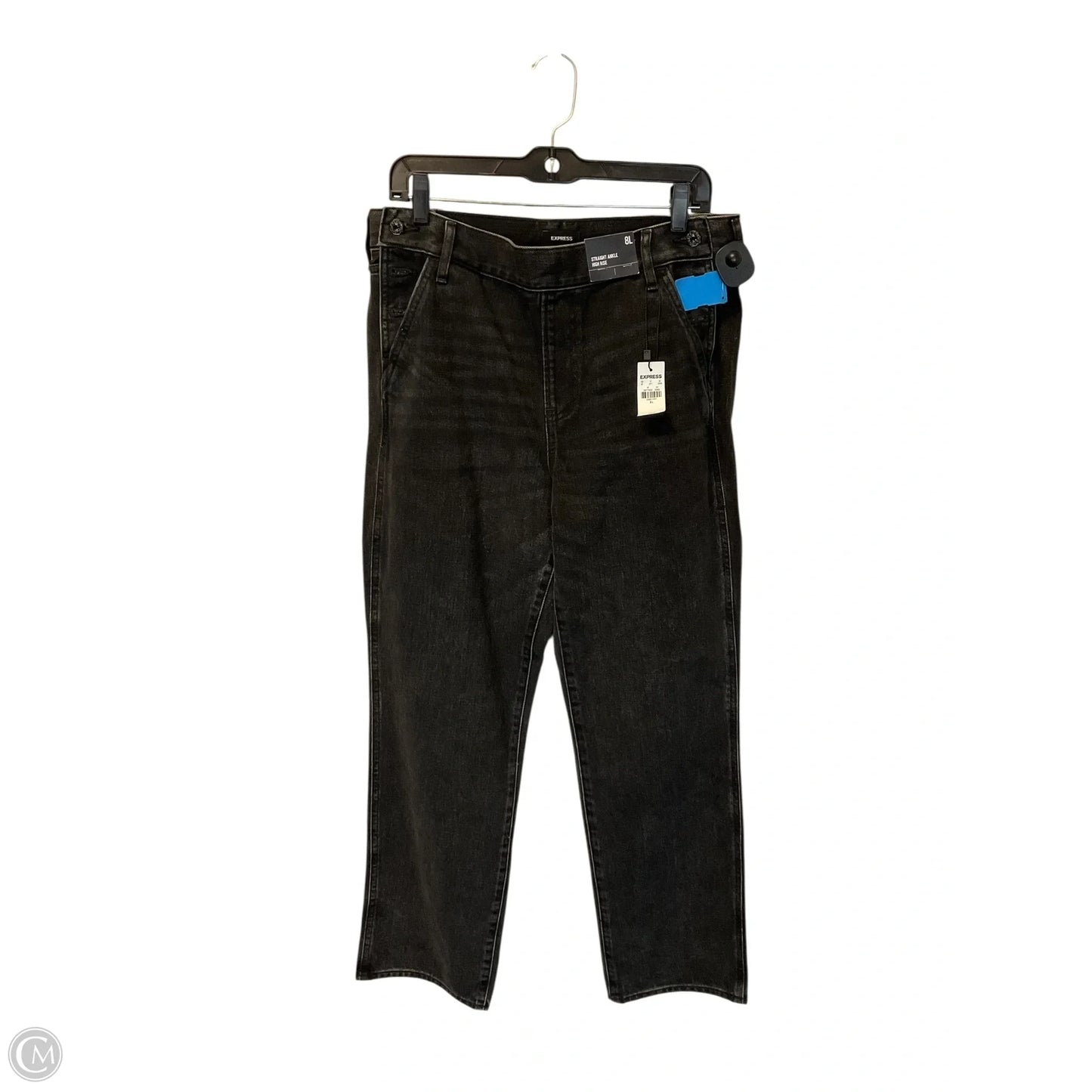 Jeans Straight By Express In Black Denim, Size: 8