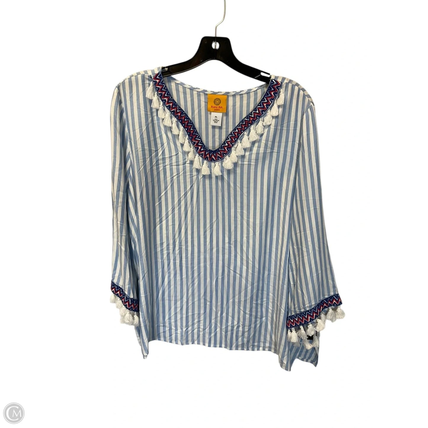 Top Long Sleeve By Ruby Rd In Blue, Size: L