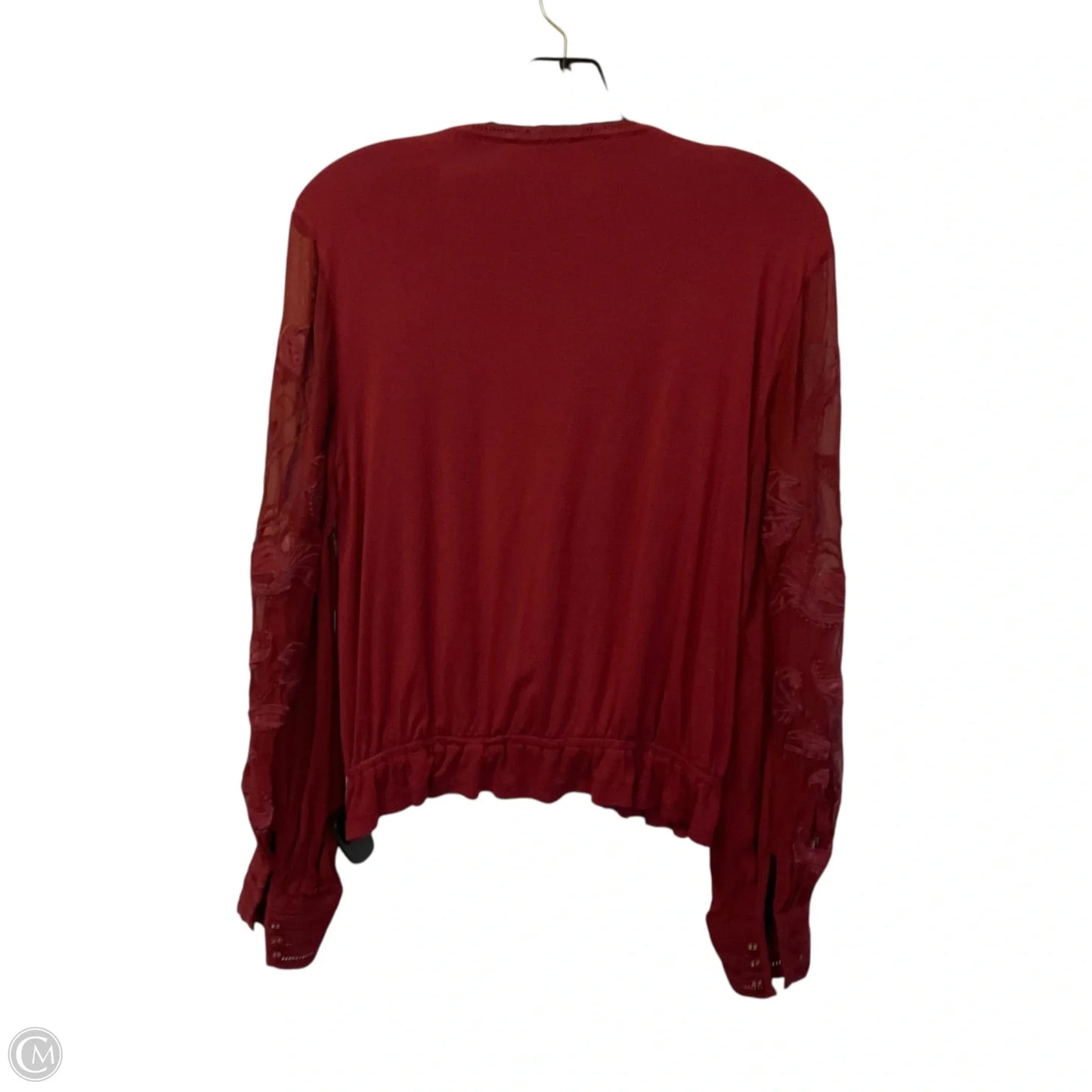 Top Long Sleeve By Anthropologie In Red, Size: Xs