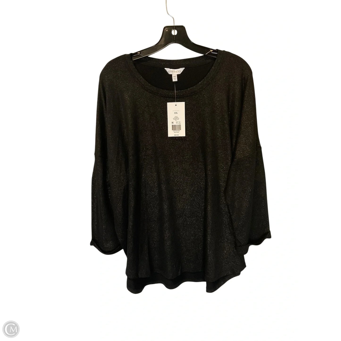 Top Long Sleeve By Crown And Ivy In Black, Size: Xxl