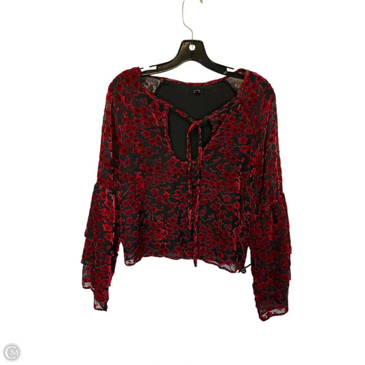 Top Long Sleeve By Clothes Mentor In Black & Red, Size: S