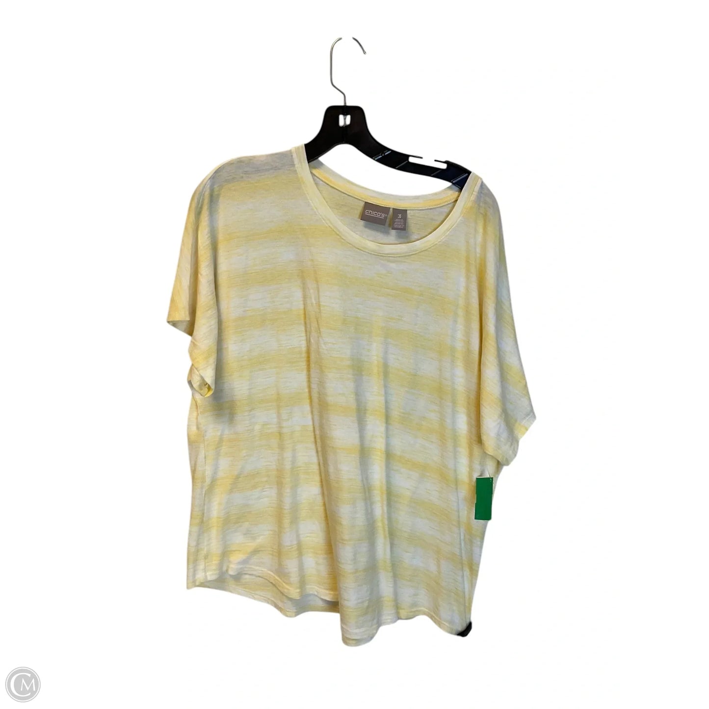 Top Short Sleeve By Chicos In Yellow, Size: L