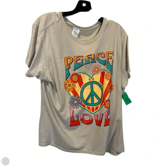 Top Short Sleeve Basic By Clothes Mentor In Tan, Size: 3x