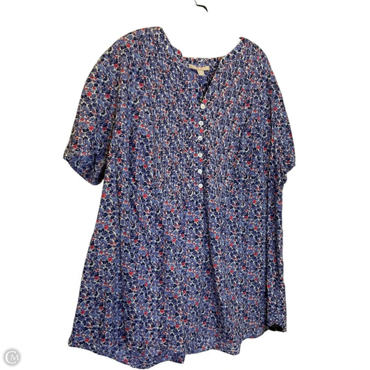 Top Short Sleeve By Woman Within In Blue, Size: 2x