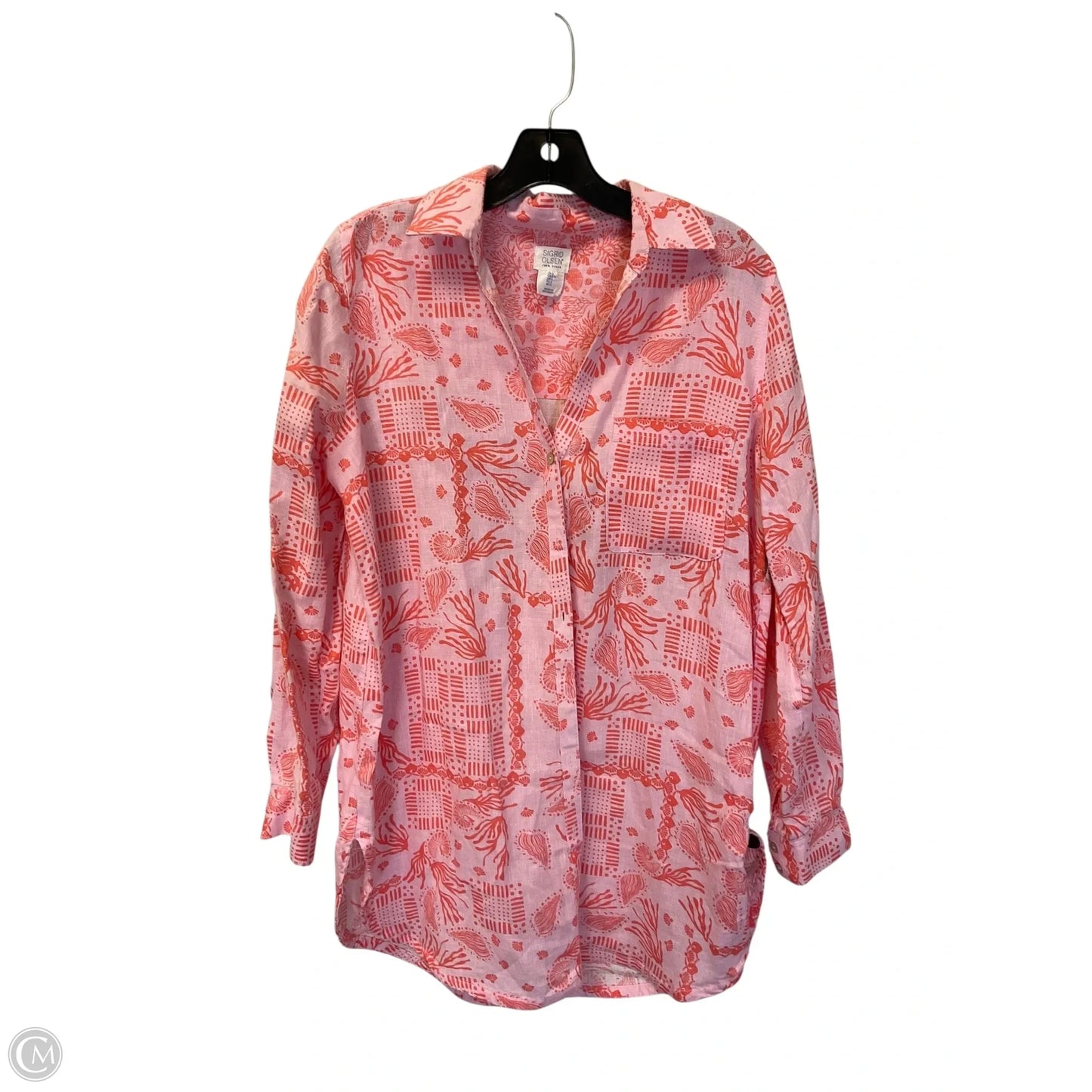 Top Long Sleeve By Sigrid Olsen In Pink, Size: S