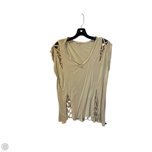 Top Short Sleeve By Pol In Tan, Size: S
