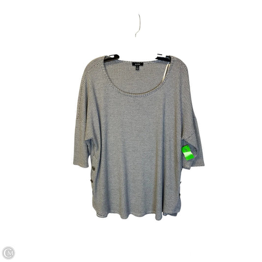 Top Short Sleeve By Auw In Grey, Size: 1x