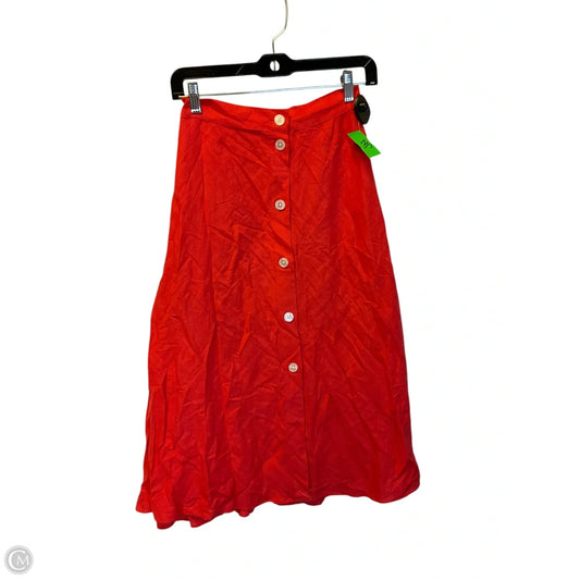 Skirt Midi By Loft In Orange, Size: 12
