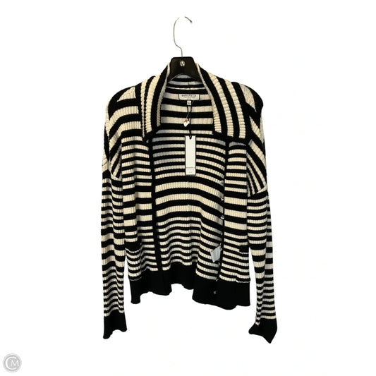 Sweater Cardigan By Clothes Mentor In Striped Pattern, Size: L