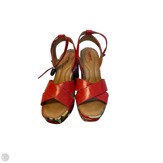 Shoes Heels Wedge By Born In Red, Size: 7