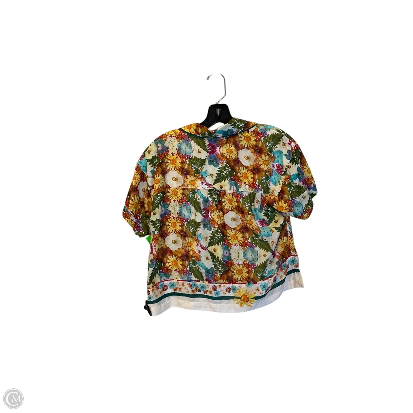 Top Short Sleeve By Anthropologie In Floral Print, Size: S