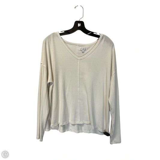 Top Long Sleeve By Wonderly In Cream, Size: L
