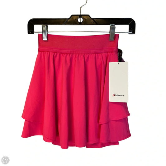 Athletic Skort By Lululemon In Pink, Size: 0