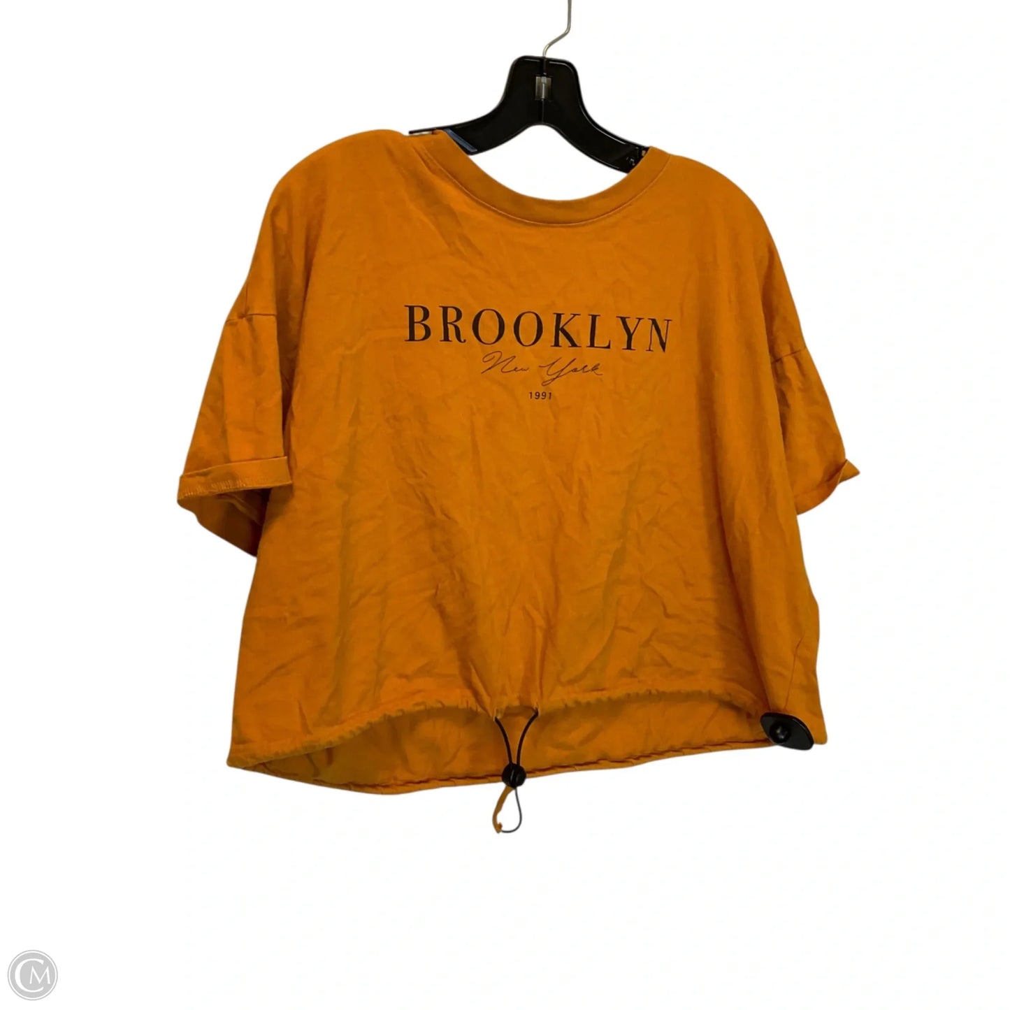 Top Short Sleeve By Forever 21 In Yellow, Size: 2x