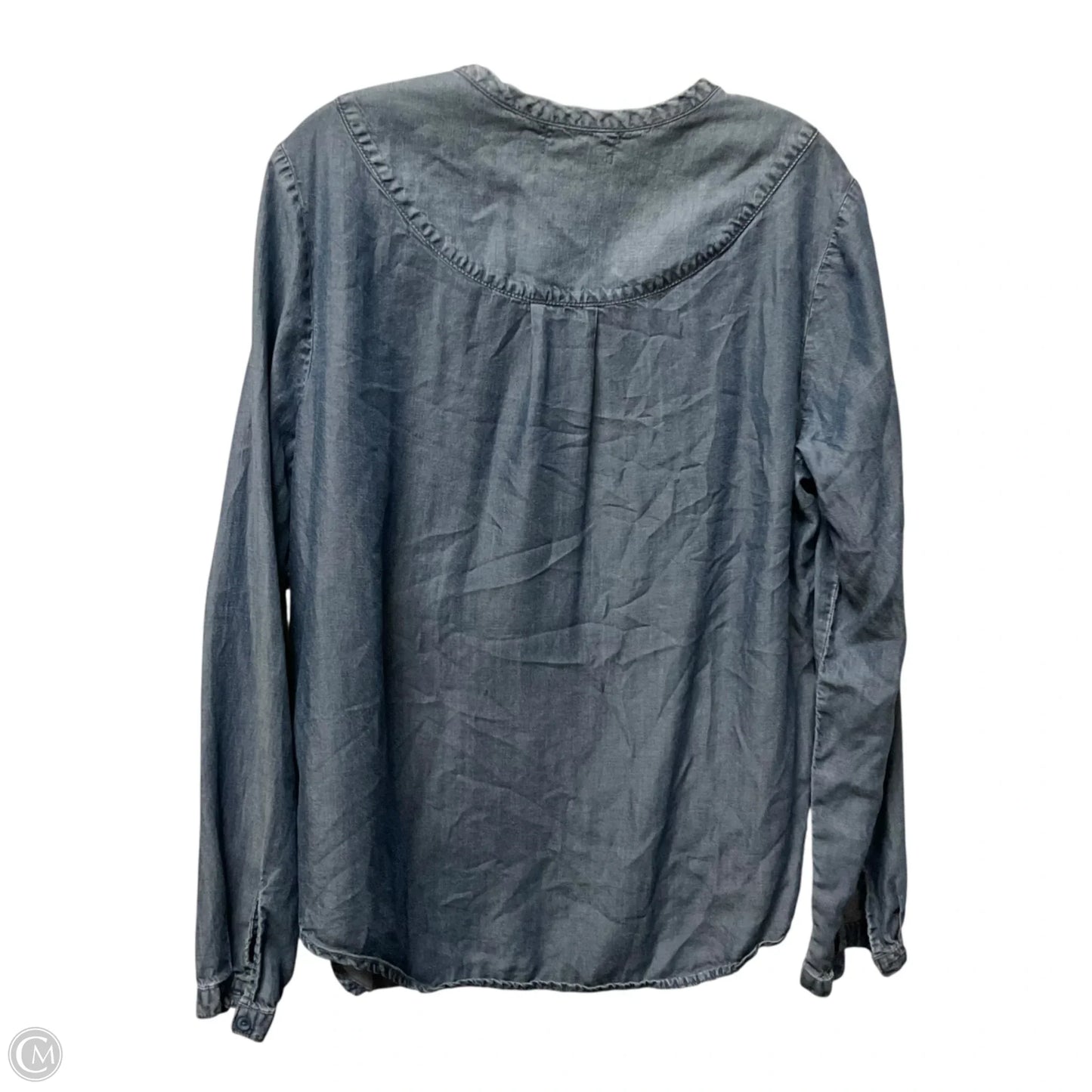 Top Long Sleeve By Cloth & Stone In Blue Denim, Size: M