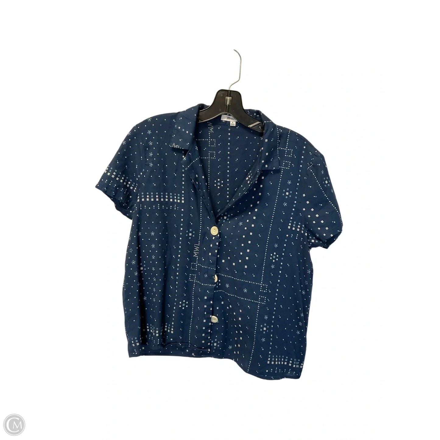 Top Short Sleeve By Madewell In Blue, Size: M