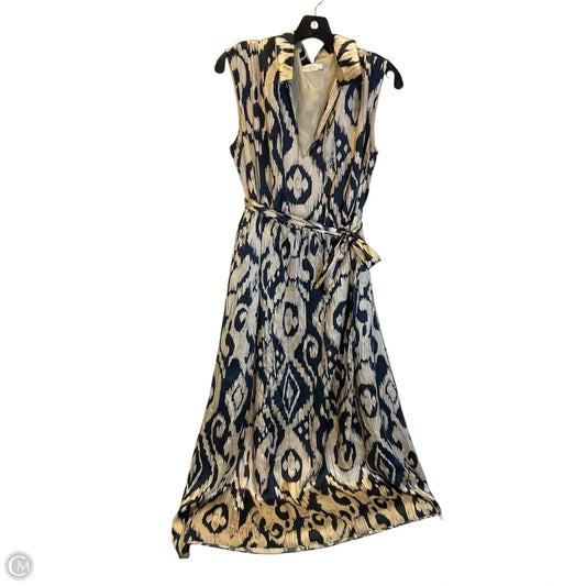 Dress Casual Maxi By Spartina In Blue & Gold, Size: L