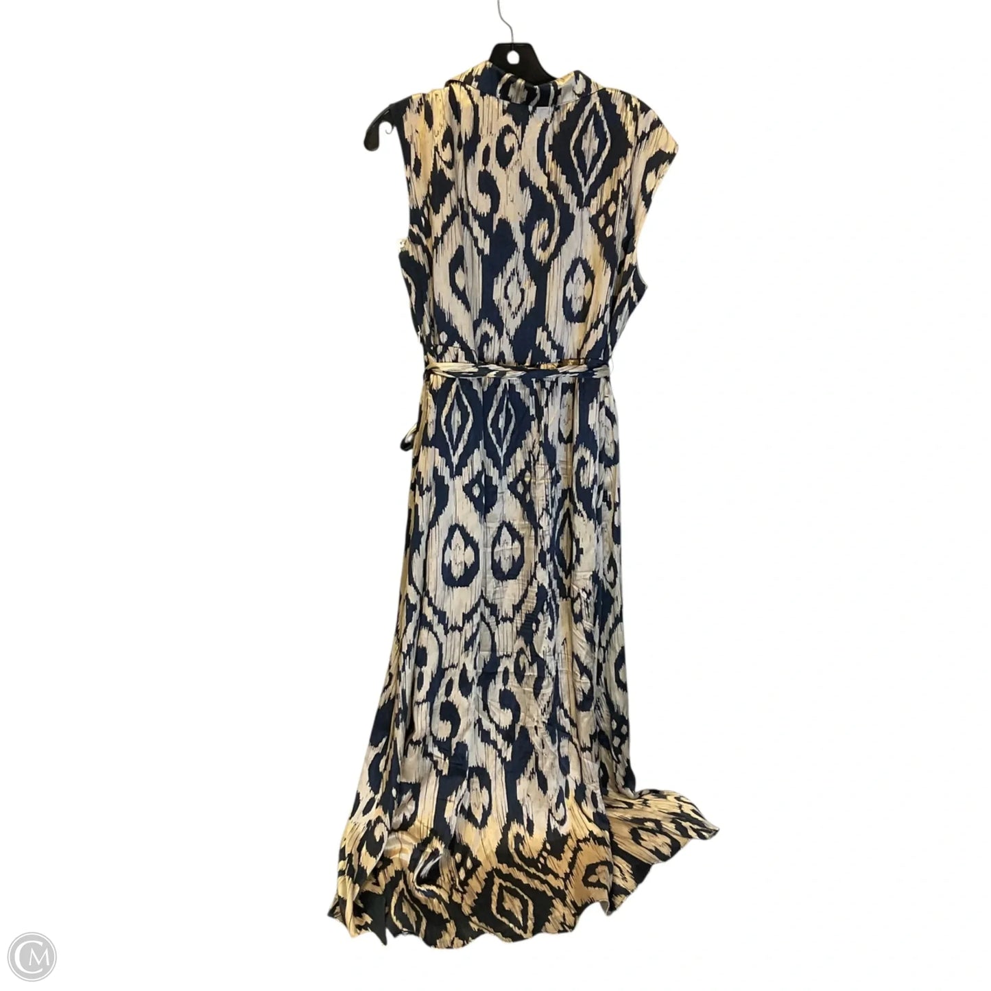 Dress Casual Maxi By Spartina In Blue & Gold, Size: L