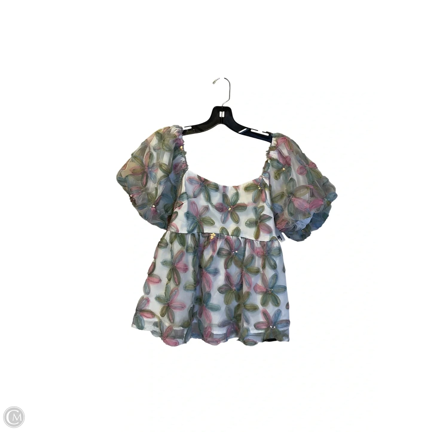 Top Short Sleeve By Clothes Mentor In Floral Print, Size: L