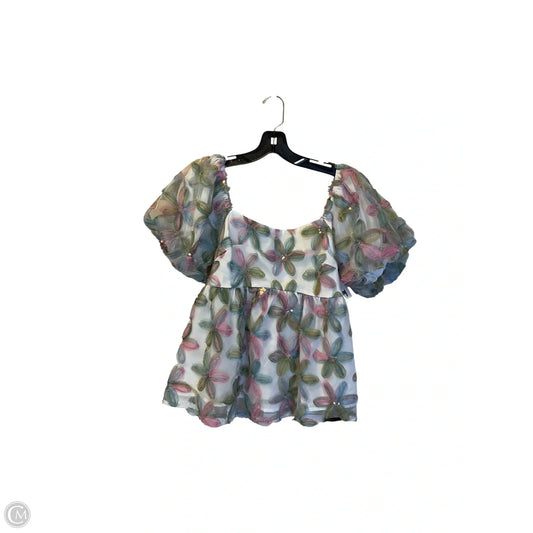 Top Short Sleeve By Clothes Mentor In Floral Print, Size: L