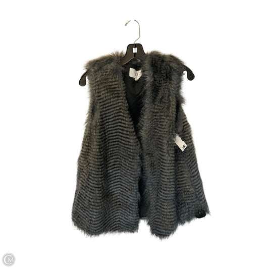 Vest Faux Fur & Sherpa By Jack In Grey, Size: M