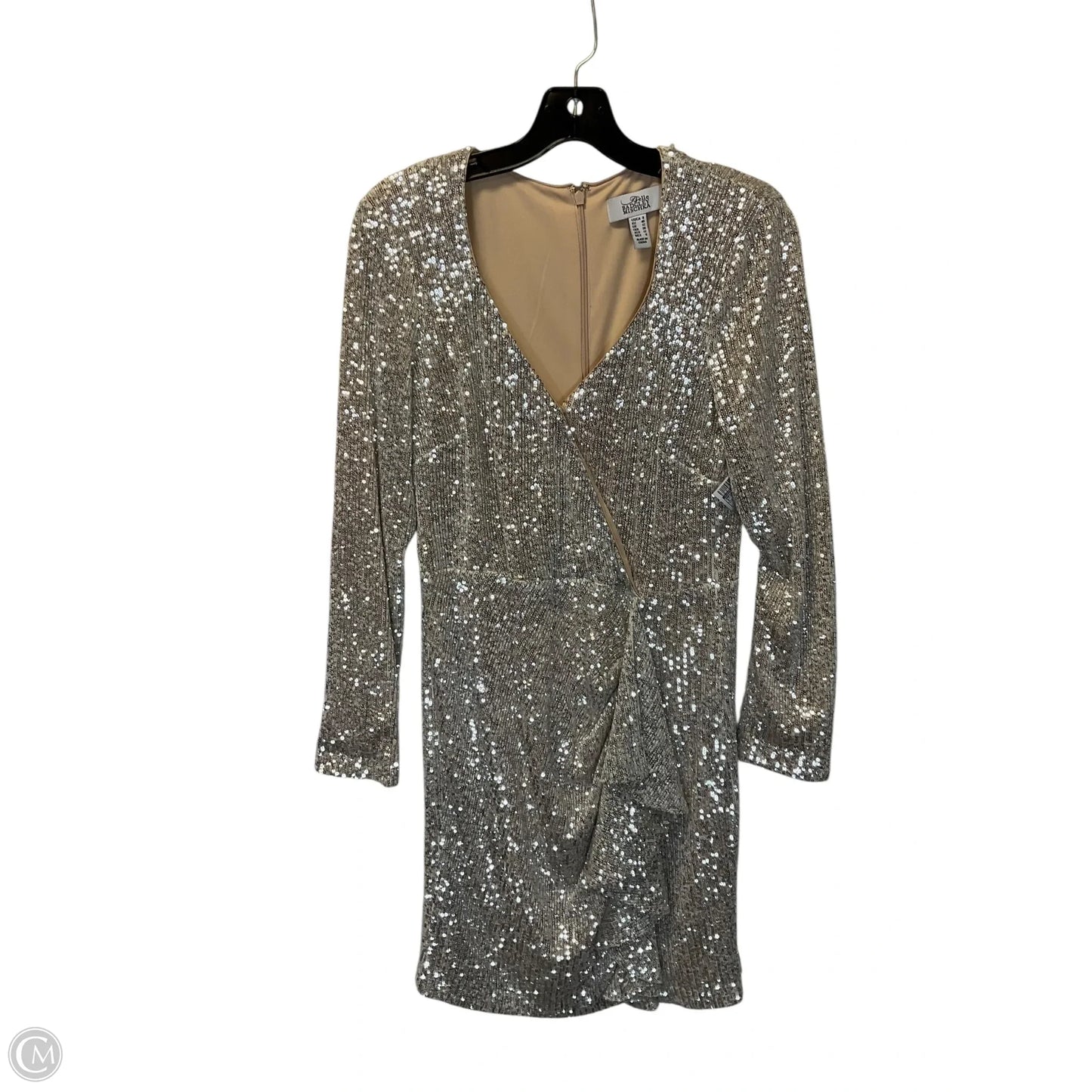 Dress Party Short By Badgley Mischka In Silver, Size: M