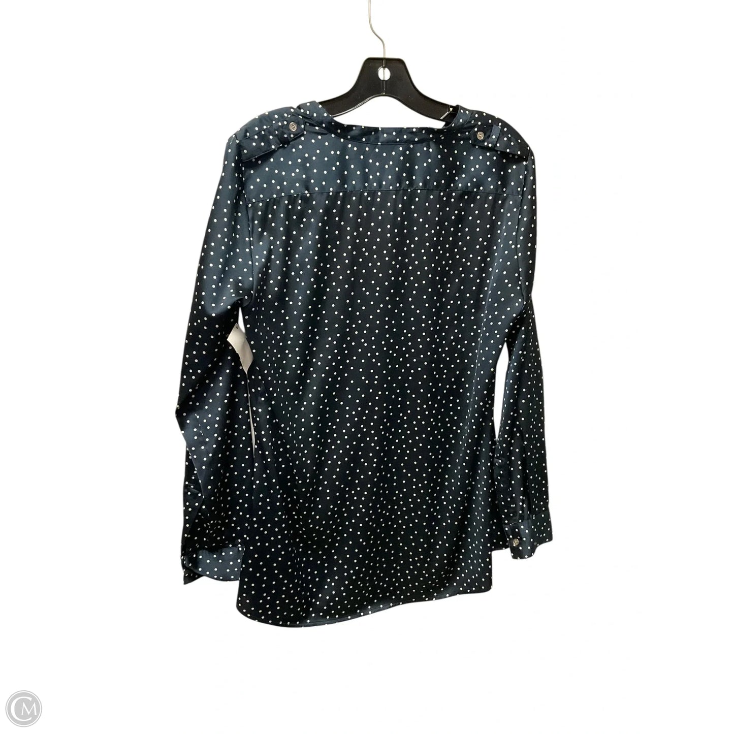 Top Long Sleeve By Calvin Klein In Polkadot Pattern, Size: S