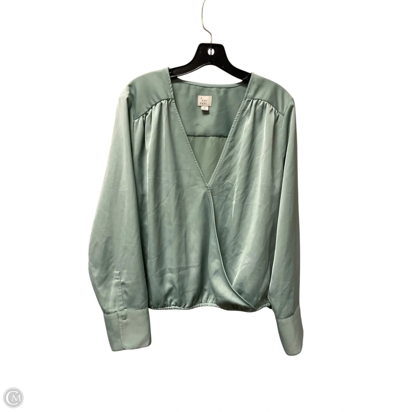 Top Long Sleeve By A New Day In Green, Size: L