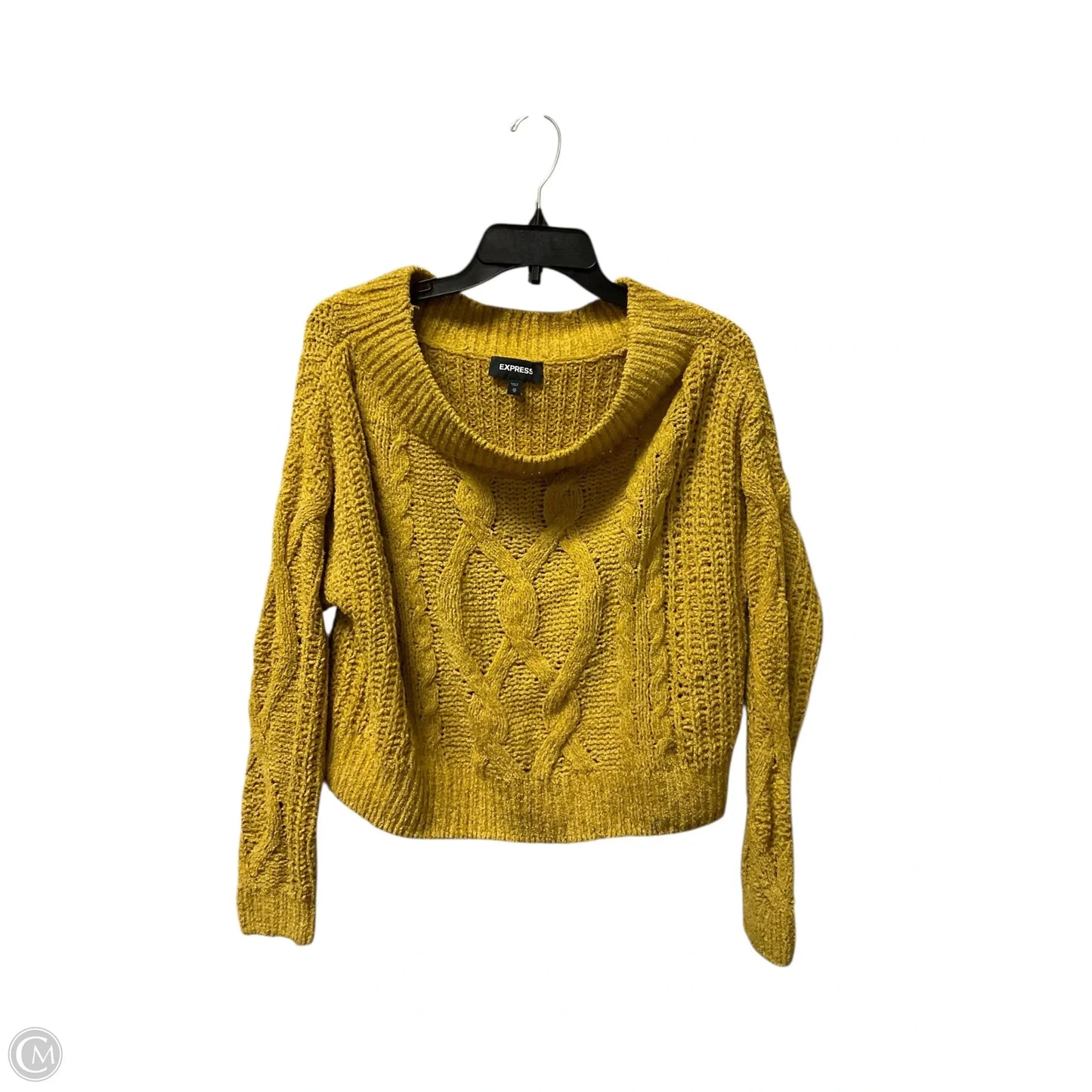 Cardigan By Express In Yellow, Size: Xs