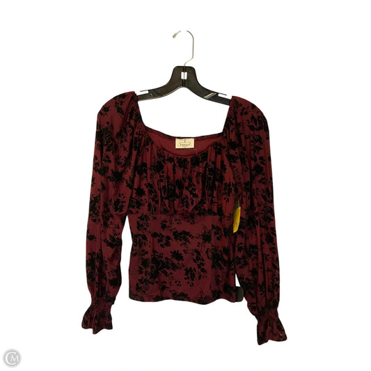 Top Long Sleeve By Ember In Black & Red, Size: L