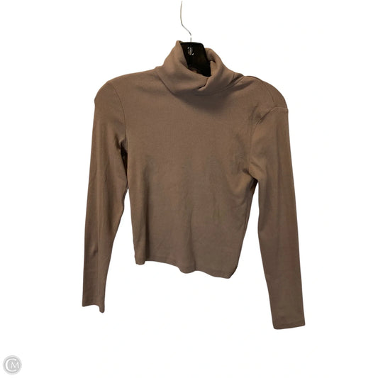 Top Long Sleeve Basic By Zara In Brown, Size: M