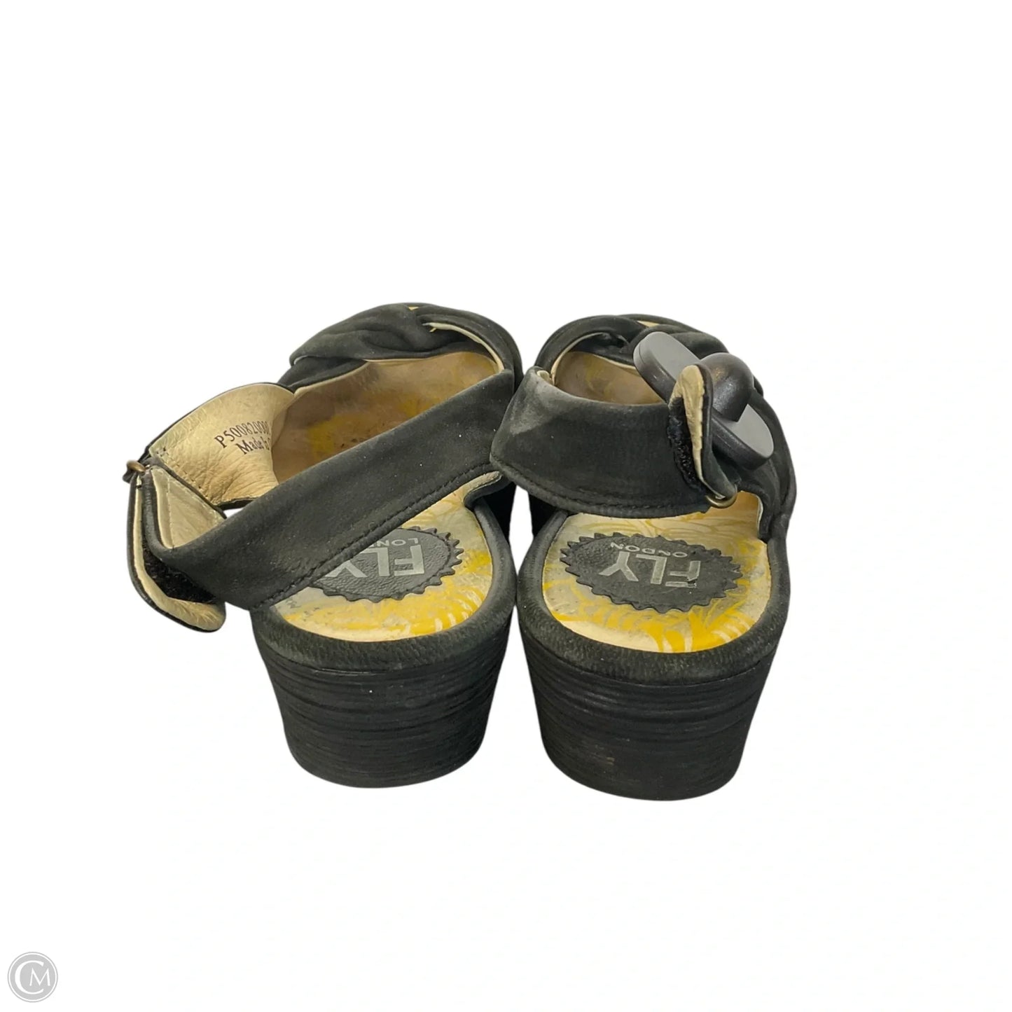 Sandals Heels Wedge By Fly London In Black, Size: 5