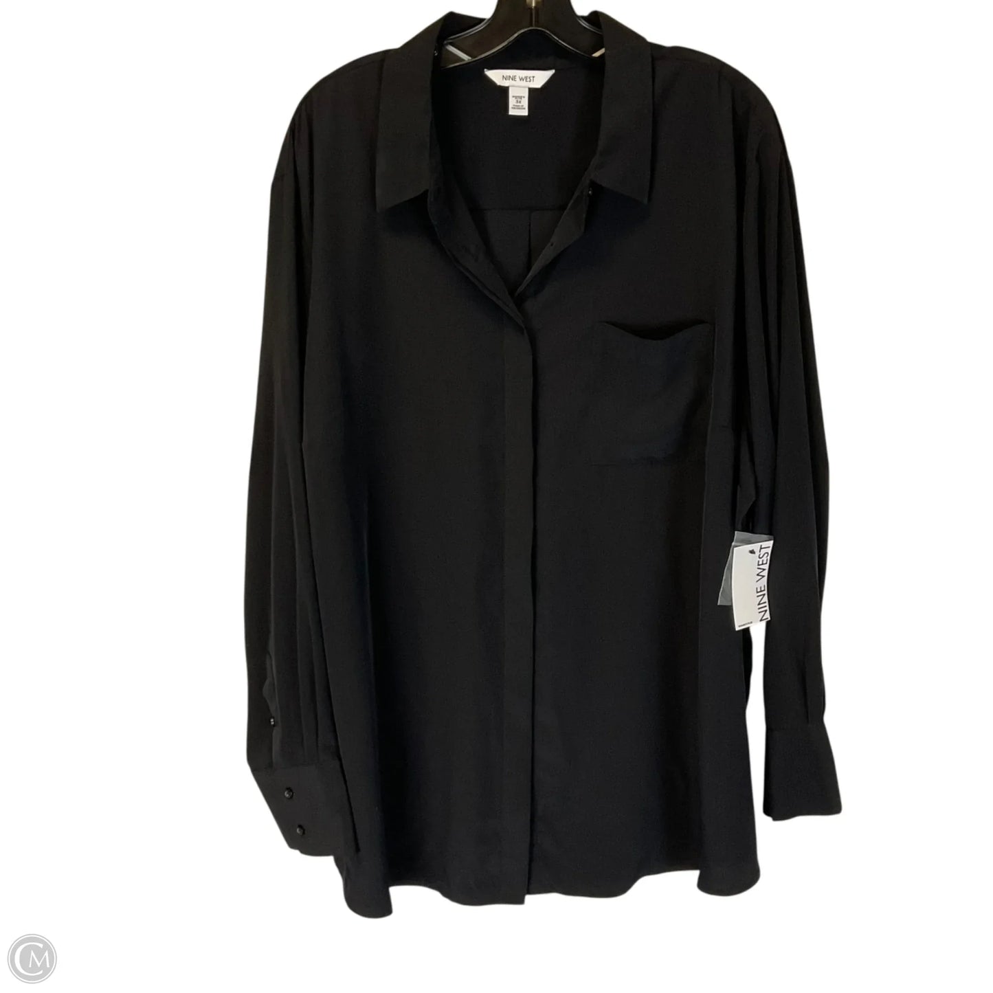 Top Long Sleeve By Nine West In Black, Size: 3x