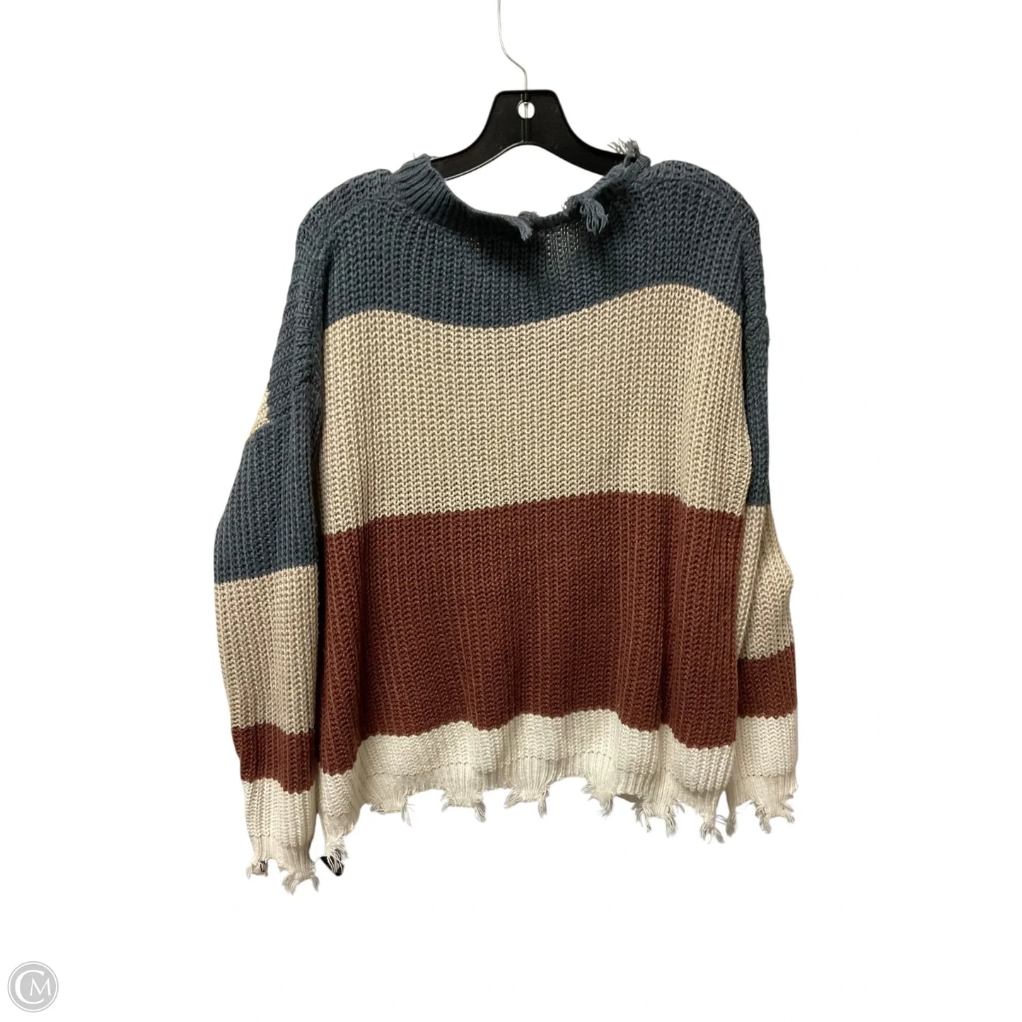 Sweater By Clothes Mentor In Striped Pattern, Size: L