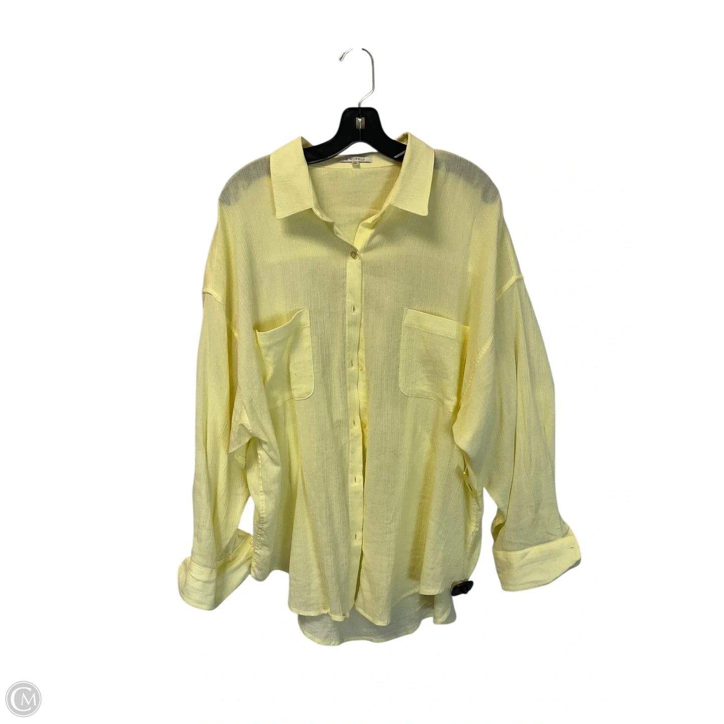 Top Long Sleeve By Z Supply In Yellow, Size: M