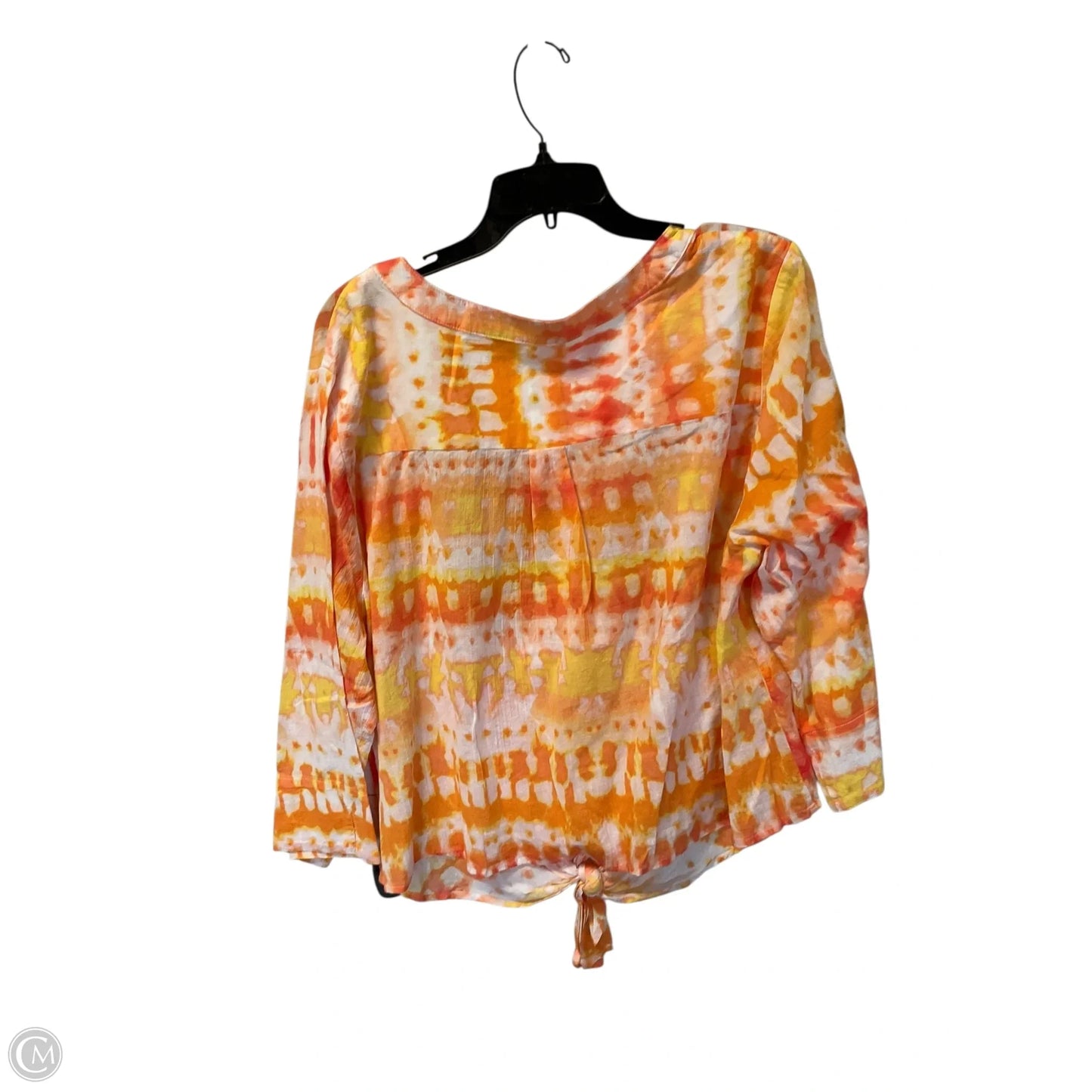 Top Long Sleeve By Hearts Of Palm In Orange, Size: 2x