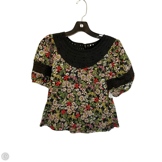 Top Short Sleeve By Anthropologie In Black, Size: Xxs