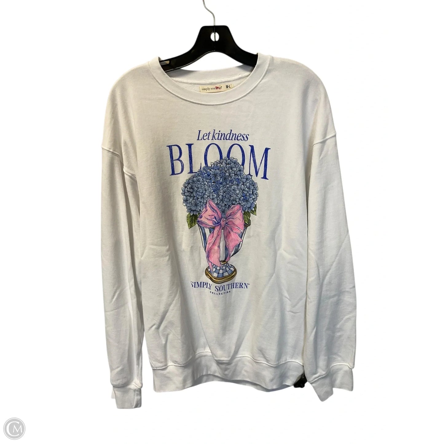 Sweatshirt Crewneck By Simply Southern In White, Size: M