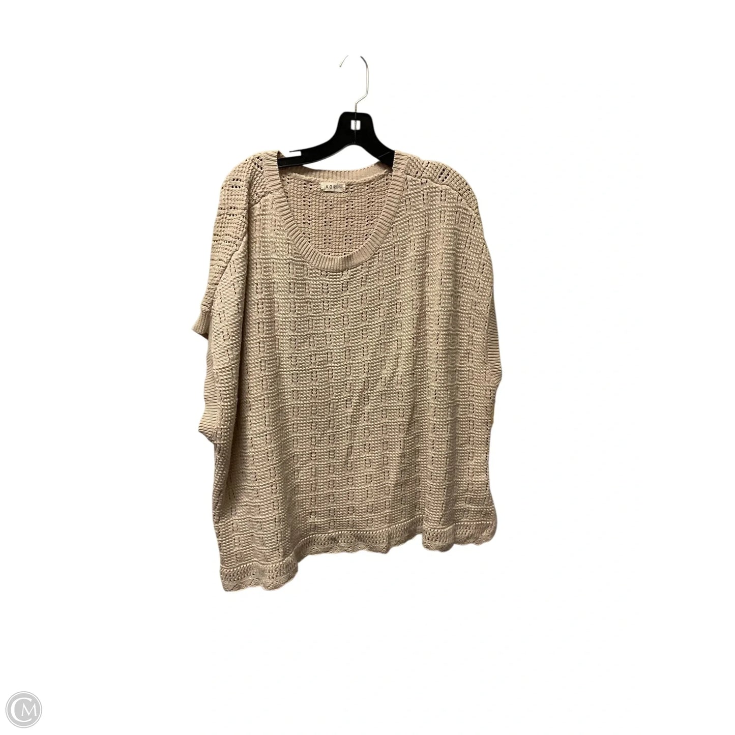 Sweater Short Sleeve By Kori America In Tan, Size: 1x