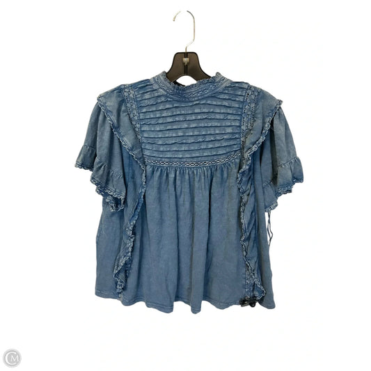 Top Short Sleeve By Free People In Blue, Size: Xs