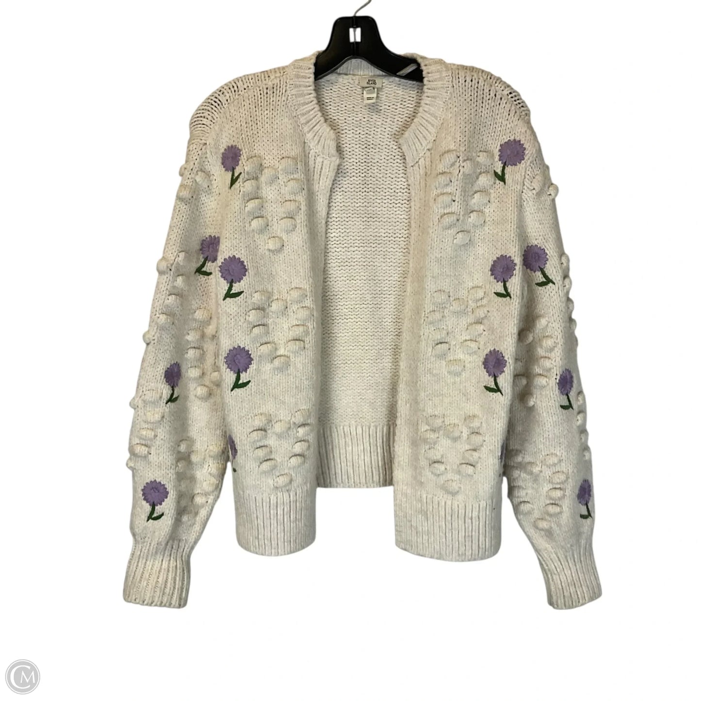 Sweater Cardigan By River Island In Cream, Size: Xs