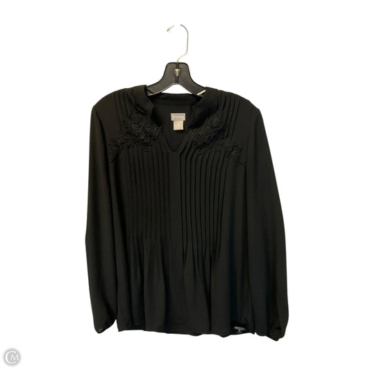 Top Long Sleeve By Chicos In Black, Size: S