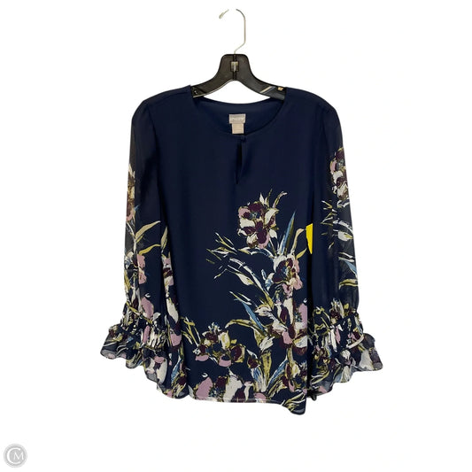 Top Long Sleeve By Chicos In Blue, Size: S