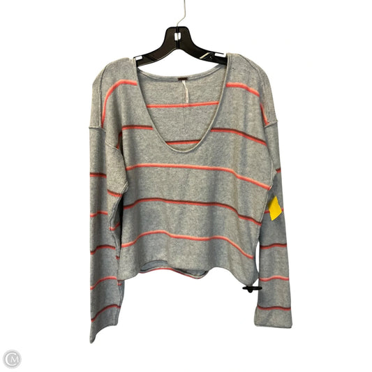 Top Long Sleeve By Free People In Grey & Pink, Size: M